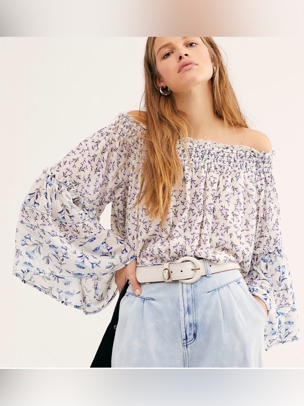 Free People Rose Valley Blouse Top Size M